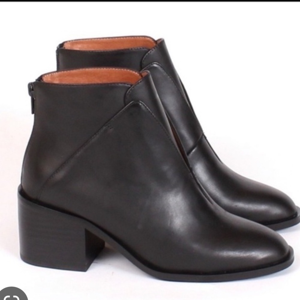 Jeffrey Campbell Jermaine Heeled Leather Bootie Black Size 8.5